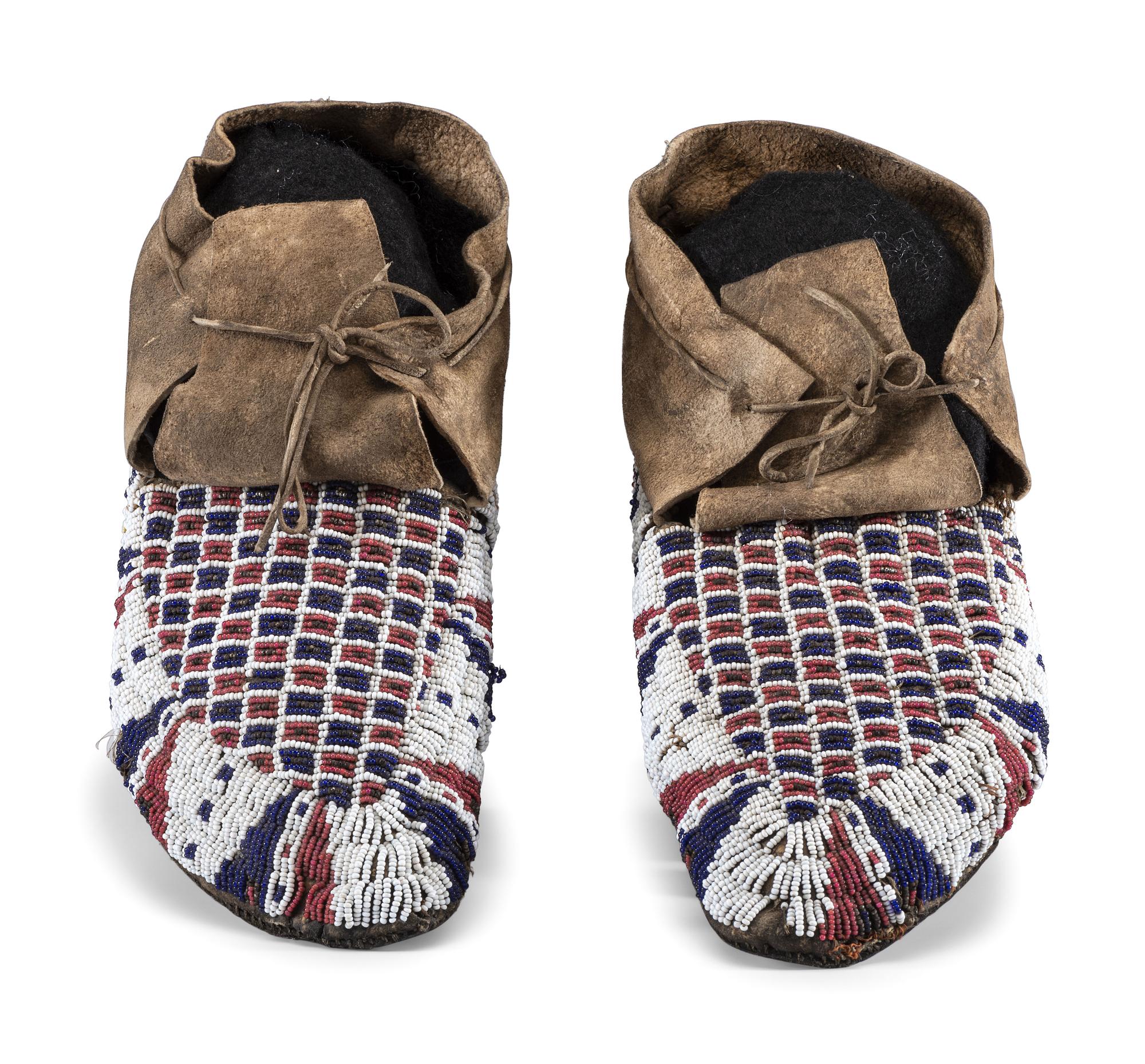 Sioux Beaded Hide Moccasins