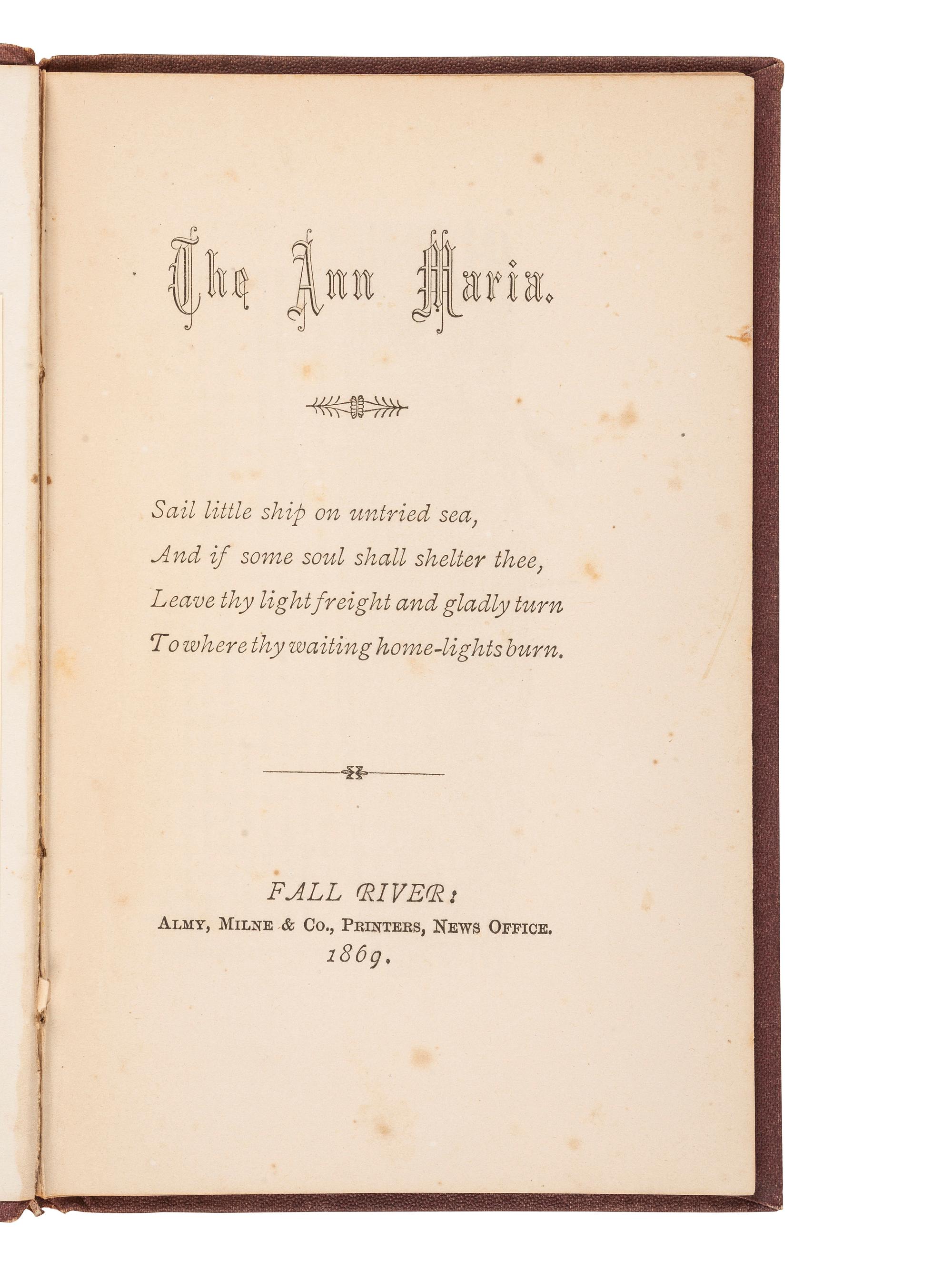 [SHIPWRECKS -- AMERICAN -- NARRATIVES]. A group of 4 narratives, most by women, describing shipwrecks of American vessels, comprising: