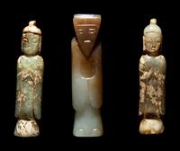 Three Chinese Archaistic Jade Figures of Males