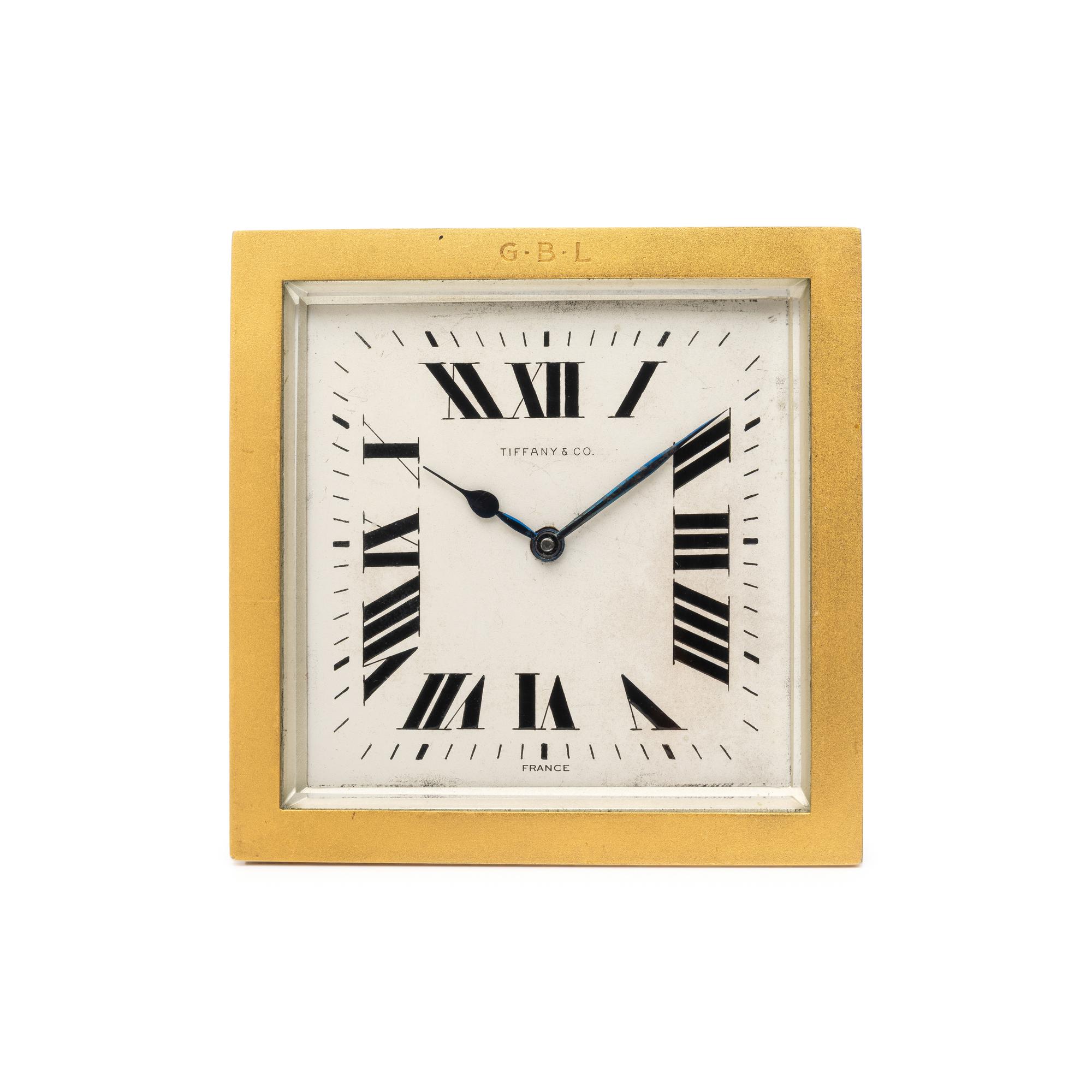 TIFFANY & CO., FRANCE, BRASS DESK CLOCK