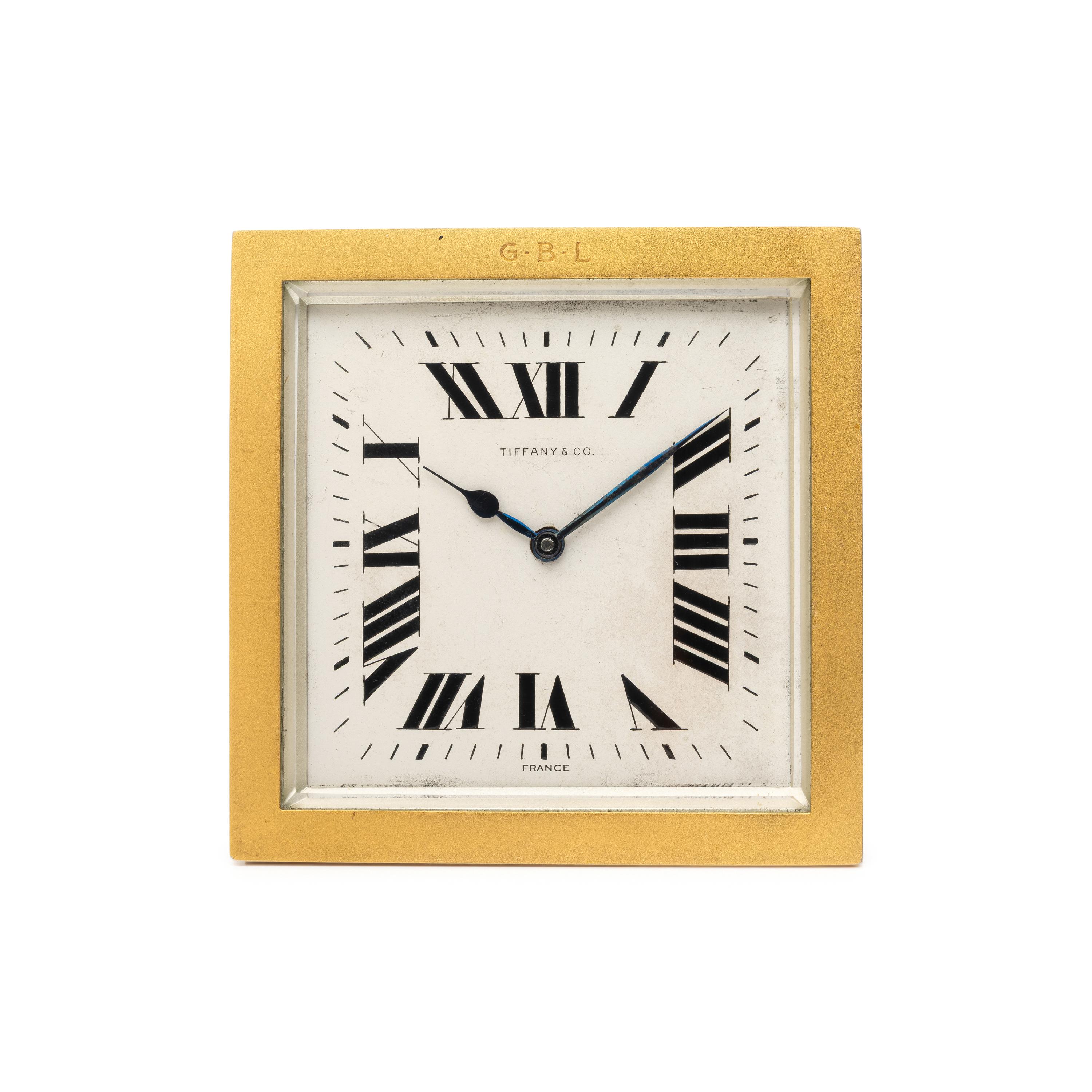 TIFFANY & CO., FRANCE, BRASS DESK CLOCK