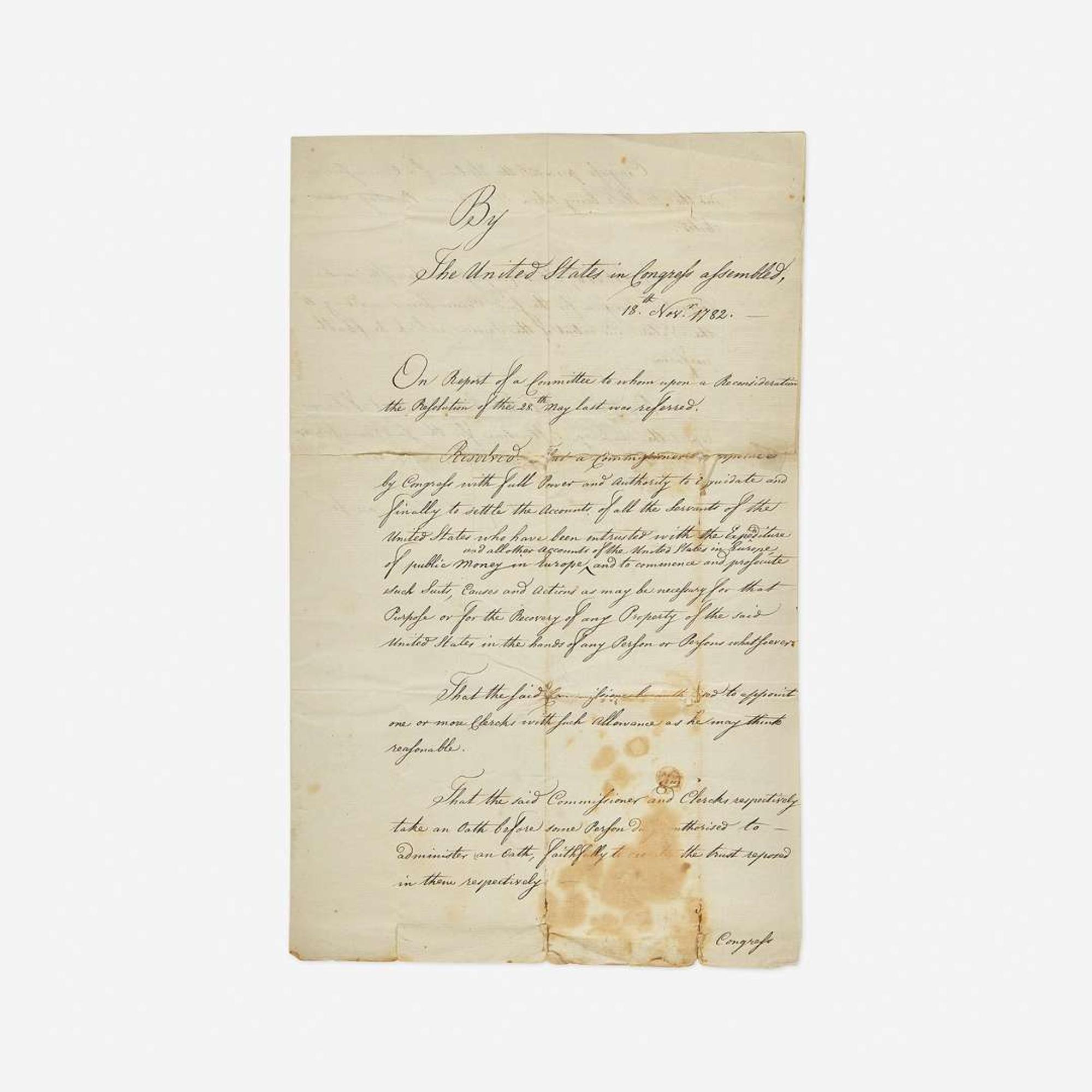 [Americana] Franklin, Benjamin Autograph Letter, signed