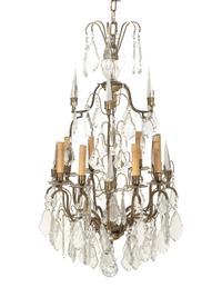 A French Gilt Bronze and Glass Eight-Light Chandelier