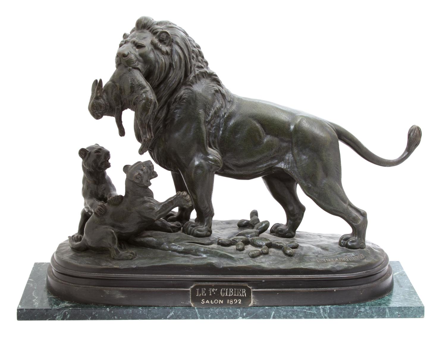 Paul Edouard Delabrierre, (French, 1829-1912), Lion Premier Gibier, 1892