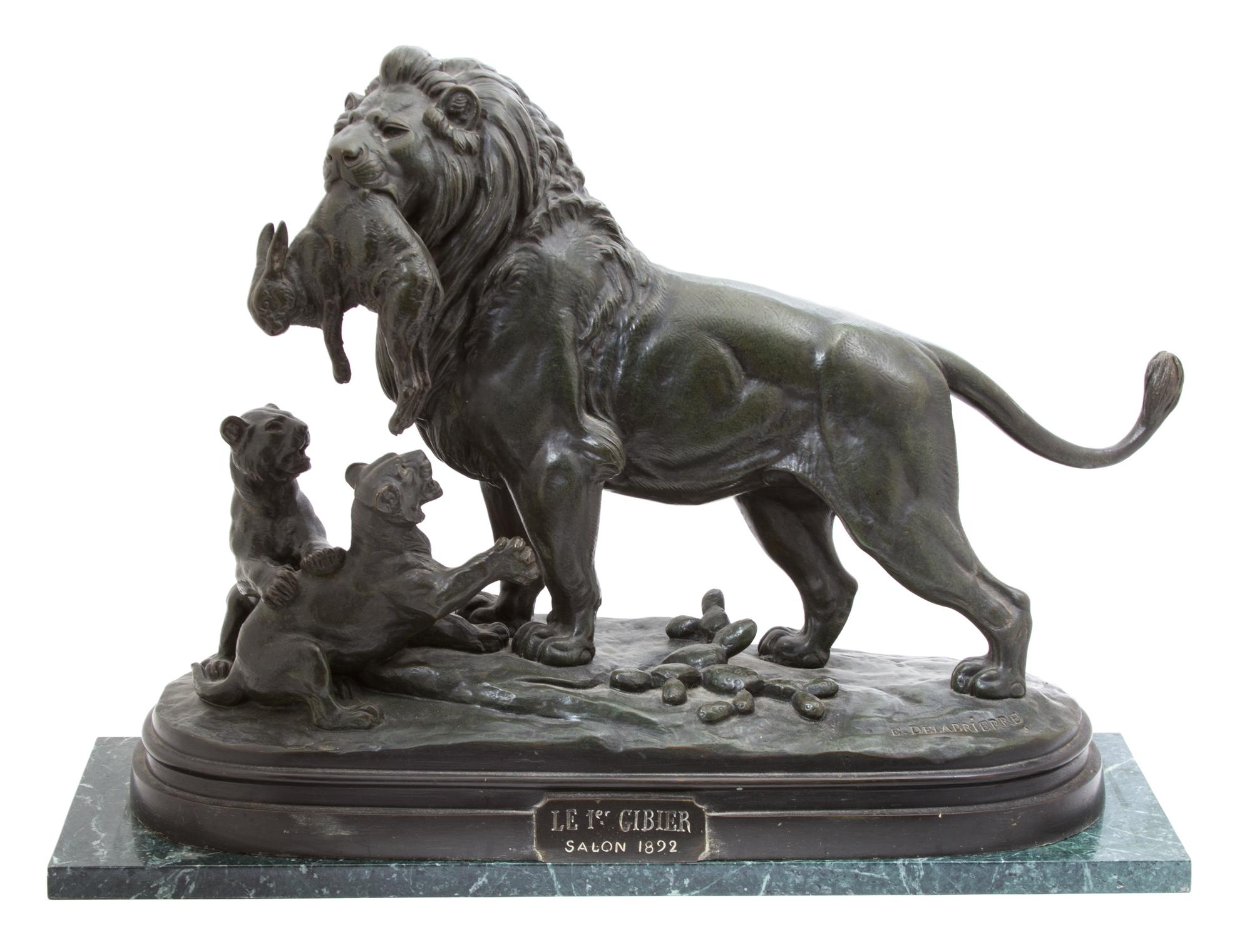 Paul Edouard Delabrierre, (French, 1829-1912), Lion Premier Gibier, 1892
