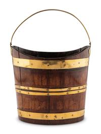 An English Oak and Brass Banded Peat Bucket
