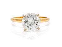 A Yellow Gold and Diamond Solitaire Ring, 1.50 dwts.