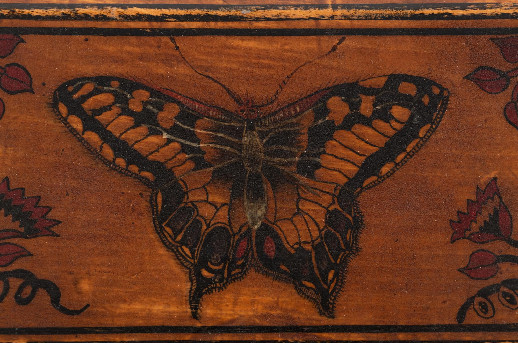 A Group of Three English Polychrome Decorated Tea Caddies