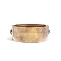 VICTORIAN, YELLOW GOLD, CARBUNCLE GARNET AND DIAMOND BANGLE BRACELET