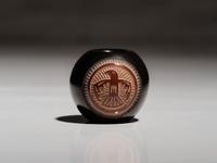 Black and Sienna Miniature Pottery Jar