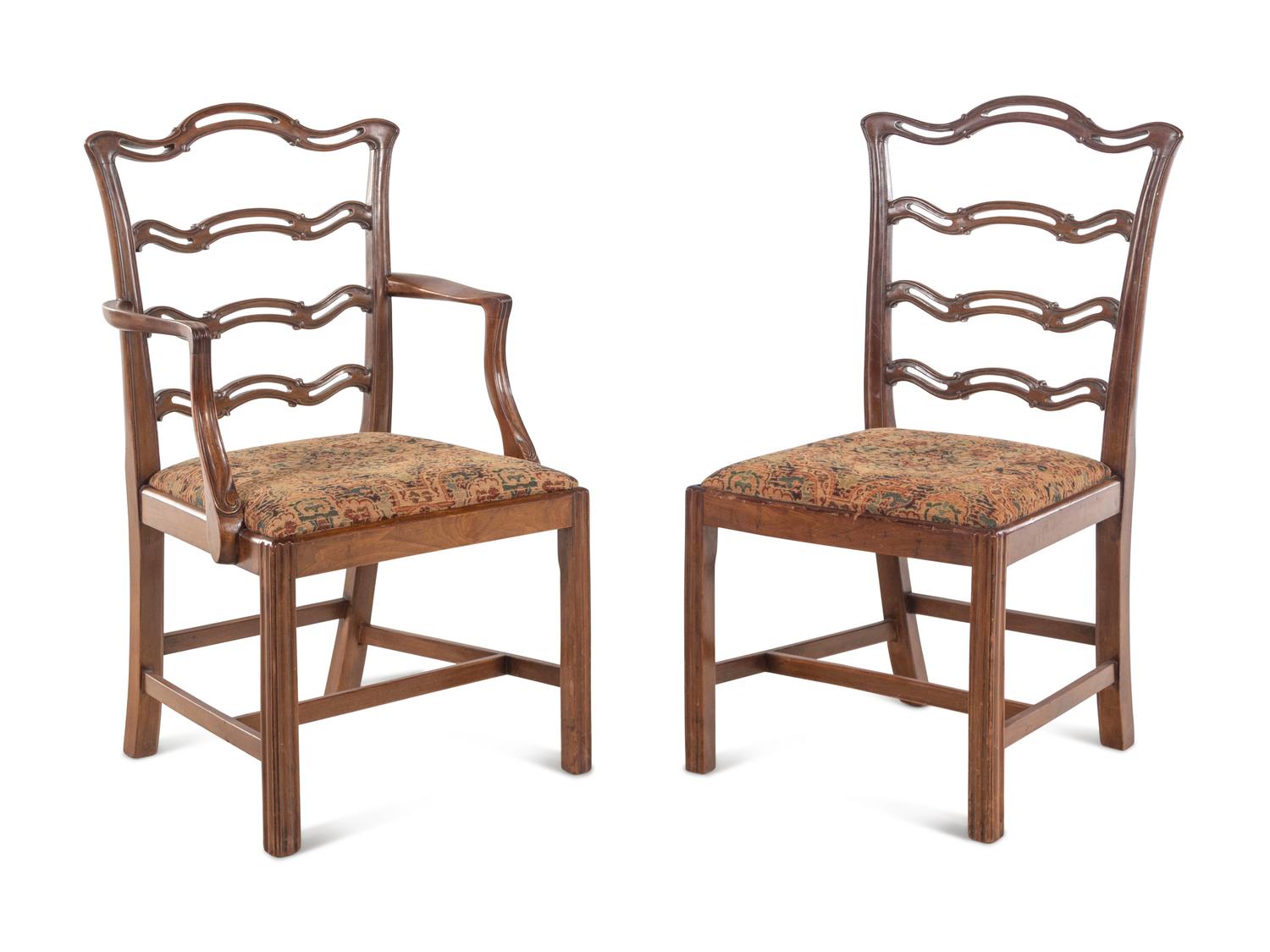 A Set of Eight George III Style Mahogany Chairs