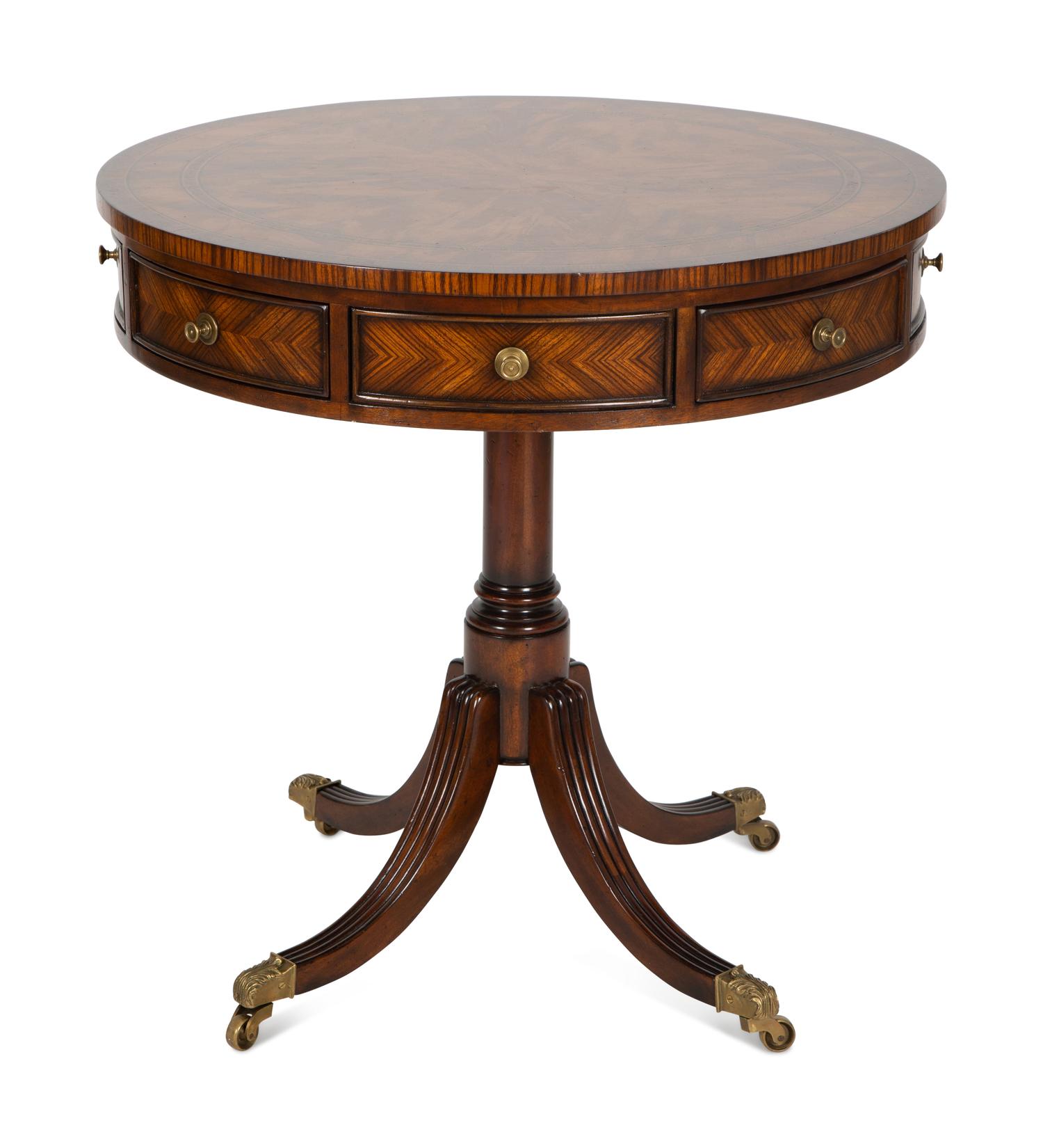 A Regency Style Mahogany Drum Table