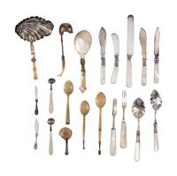 Twenty Silver Serving Utensils