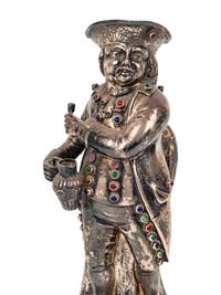 A Hanau Silver and Jewel-Inset "Hearty Good Fellow" Jug