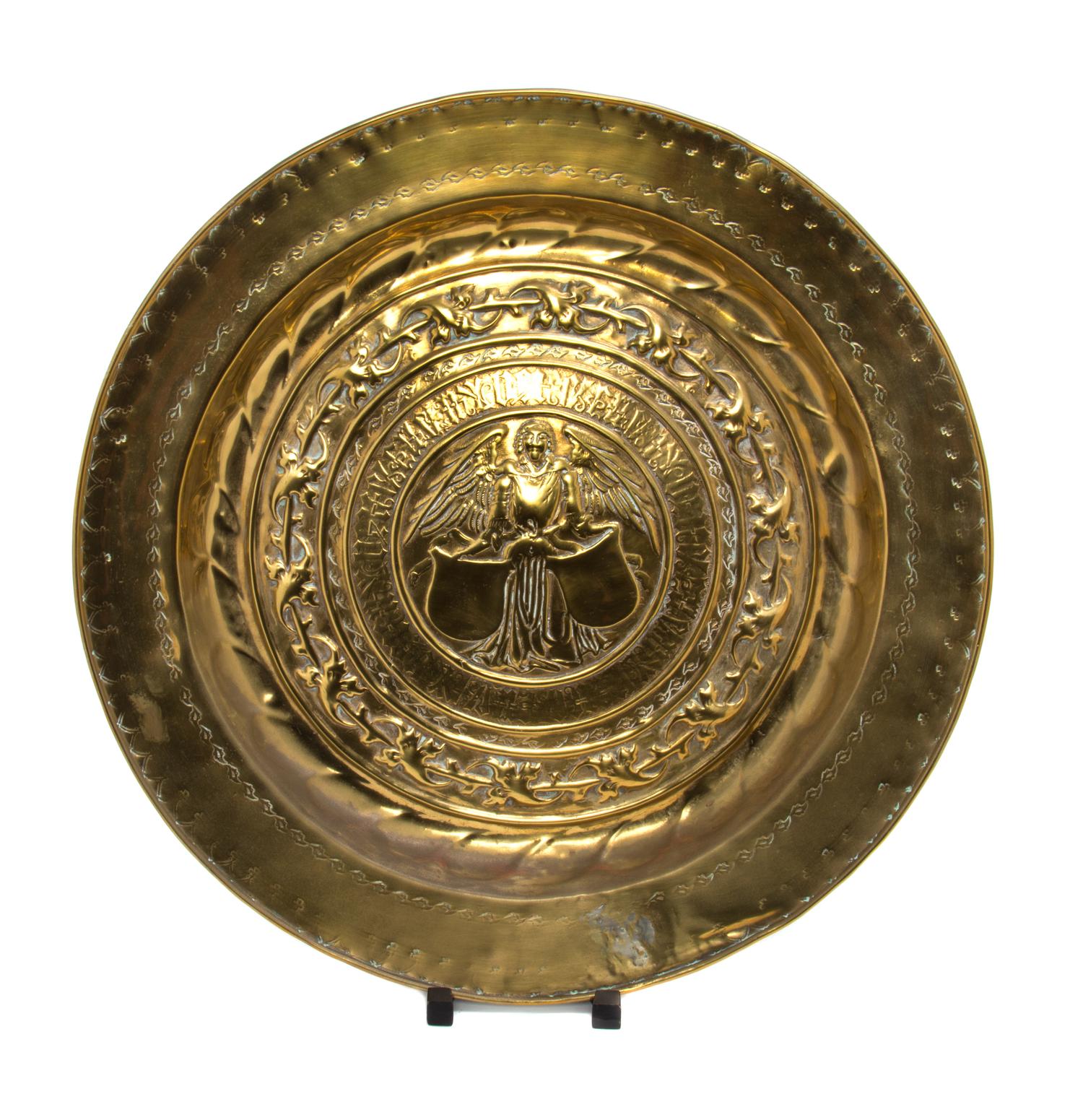 A Pair of Eastern European Brass Chargers Diameter of larger 22 inches. — 19TH CENTURY