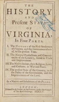 [Americana] [Virginia] (Beverly, Robert): The History and Present State of Virginia...