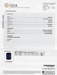 8.59 CARAT OCTAGONAL STEP CUT SAPPHIRE