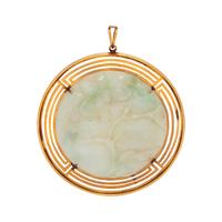 YELLOW GOLD AND JADE PENDANT