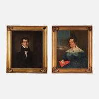 American School 19th century Two portraits: Amelia Turfler Rogers (1793-1861) and son William H. Rogers (1807-1850)