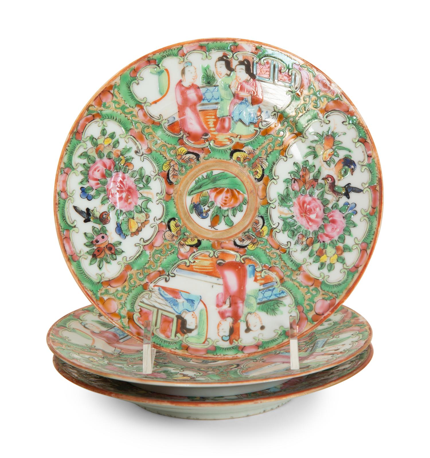 A Chinese Export Rose Medallion Porcelain Tea Service