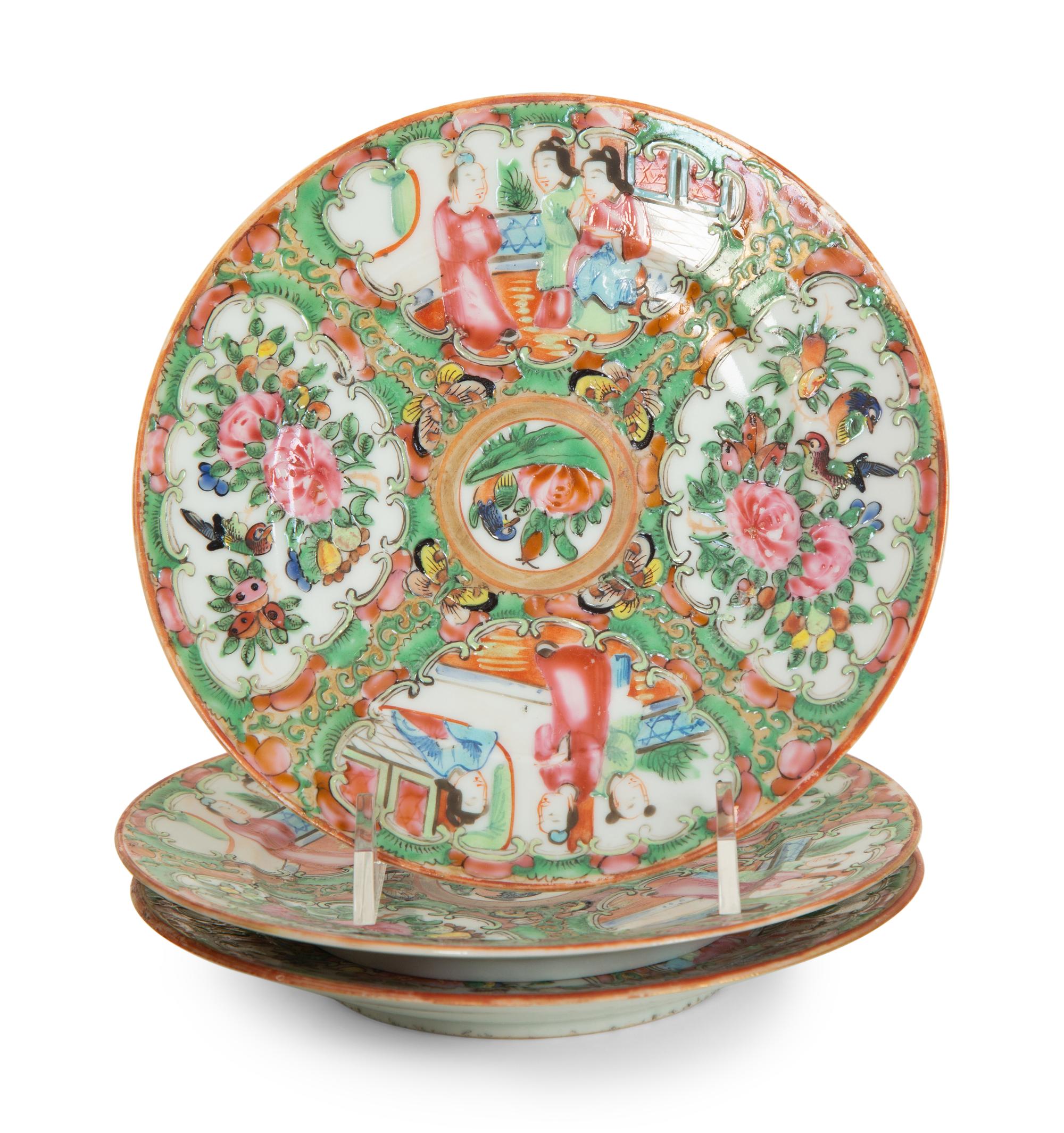 A Chinese Export Rose Medallion Porcelain Tea Service