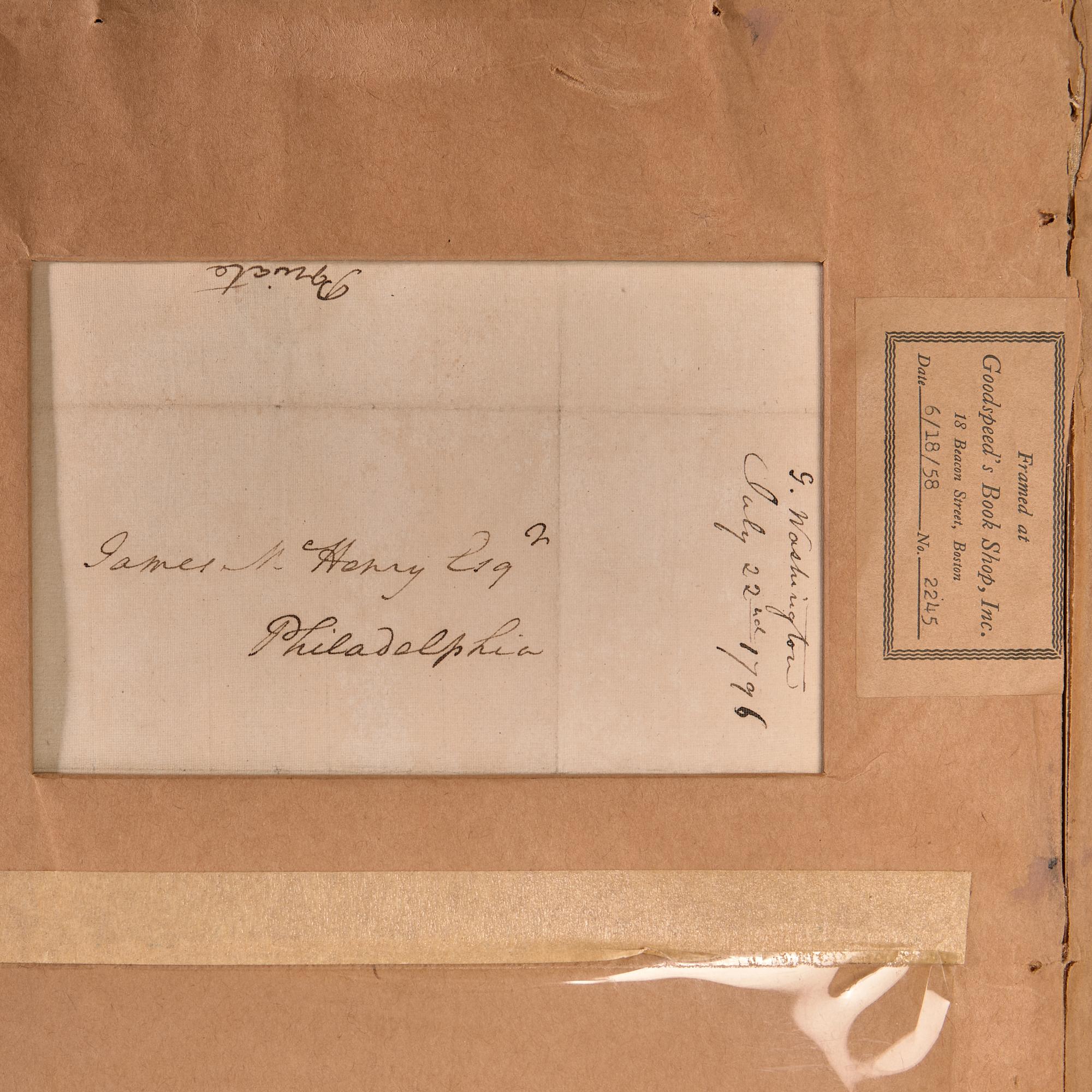 [Washington, George] Washington, George. Autograph Letter, signed