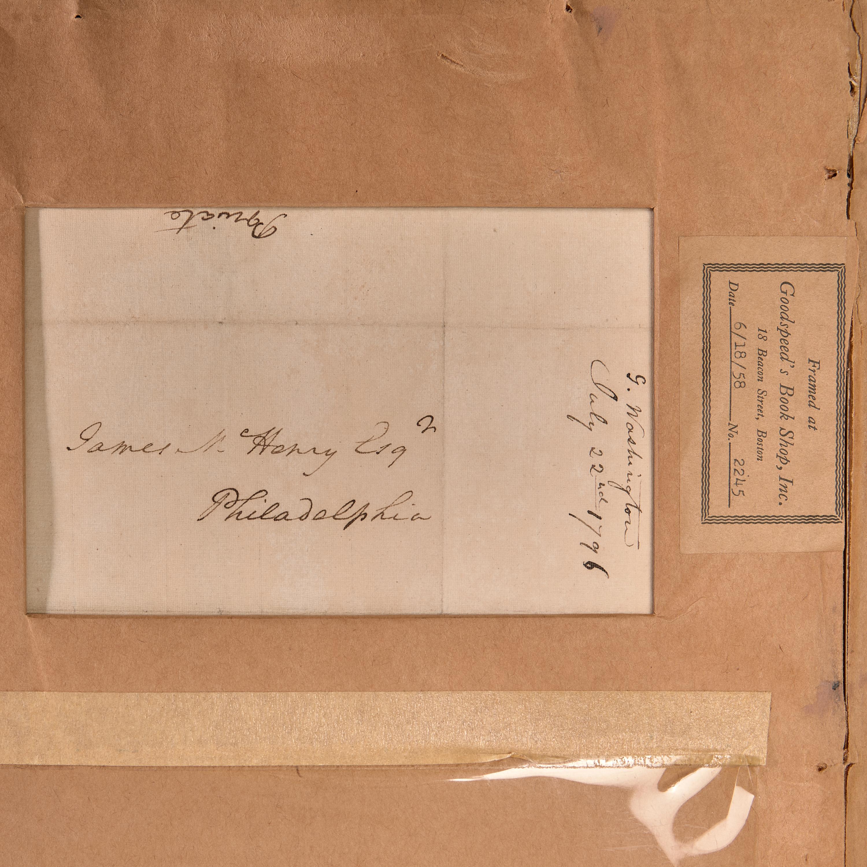 [Washington, George] Washington, George. Autograph Letter, signed