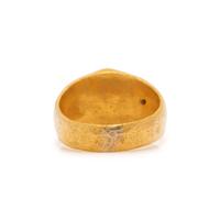 A Roman Gold and Red Jasper Finger Ring with a Male Portrait Head