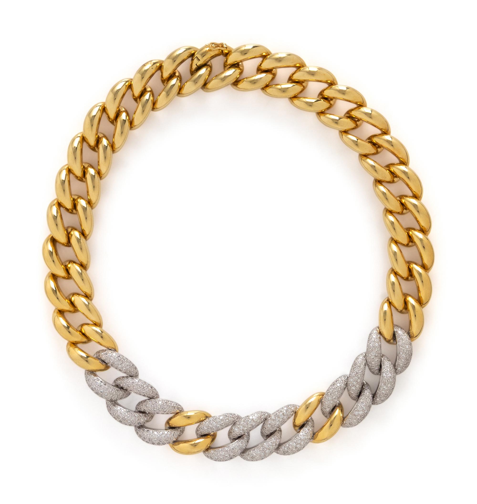 BICOLOR GOLD AND DIAMOND NECKLACE