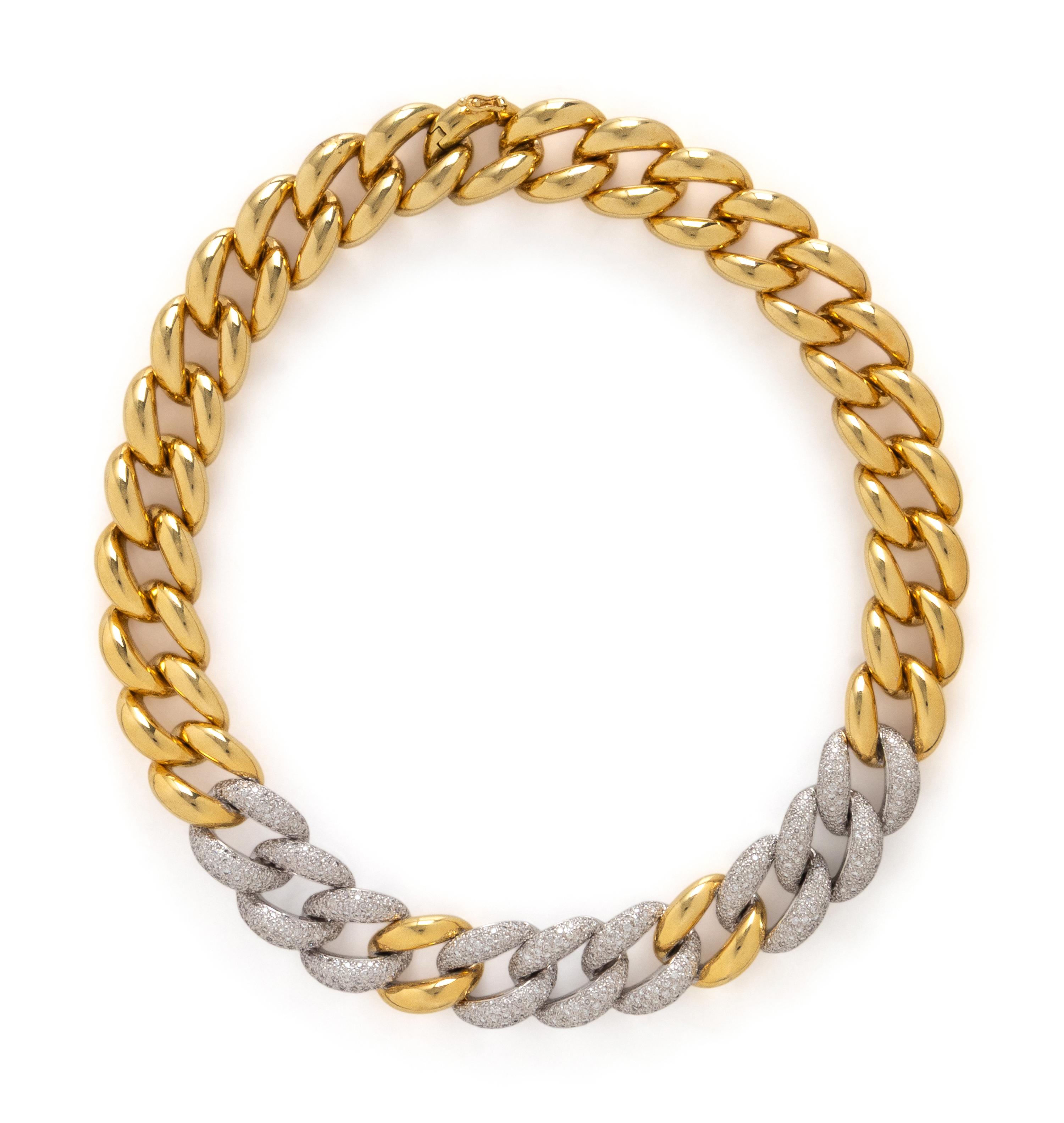 BICOLOR GOLD AND DIAMOND NECKLACE