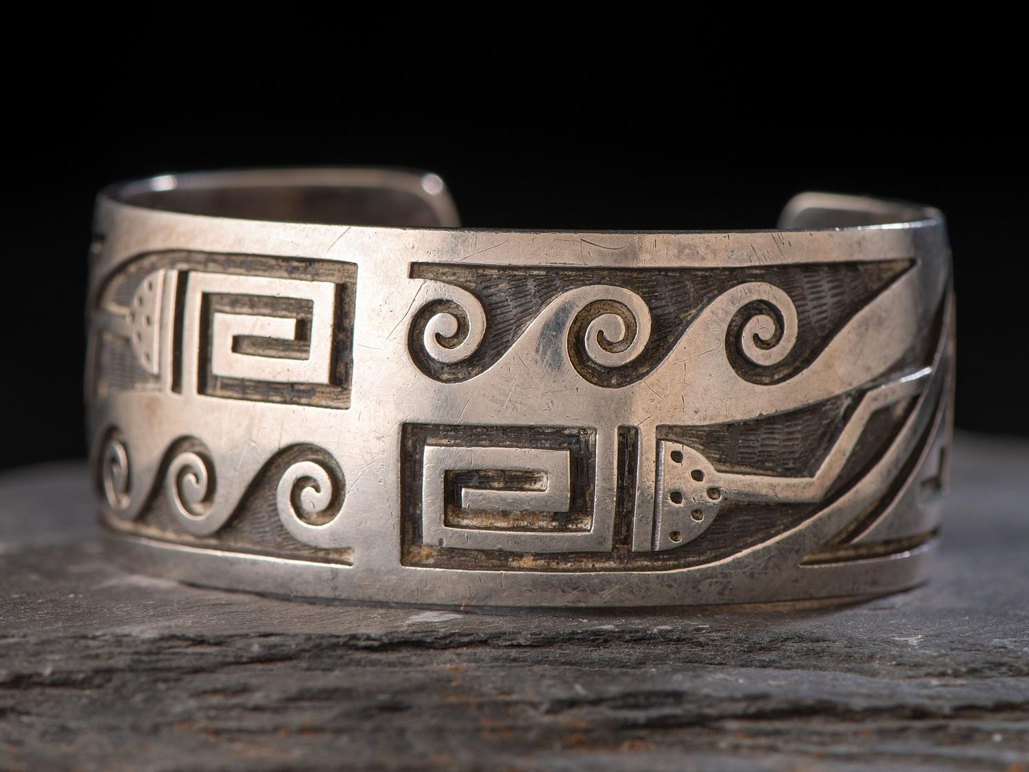 Sterling Silver Overlay Cuff Bracelet