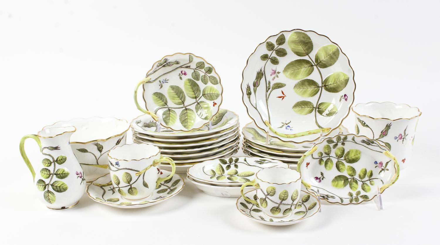 A Royal Worcester Partial Porcelain Dessert Service Diameter of dessert dish 8 inches. — 20TH CENTURY