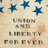 A Civil War era 34-Star "Union And Liberty Forever" American Flag commemorating Kansas Statehood 1861-1863
