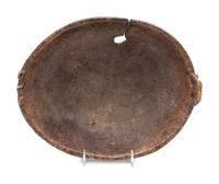 A Carved Wood Handled Burlwood Bowl