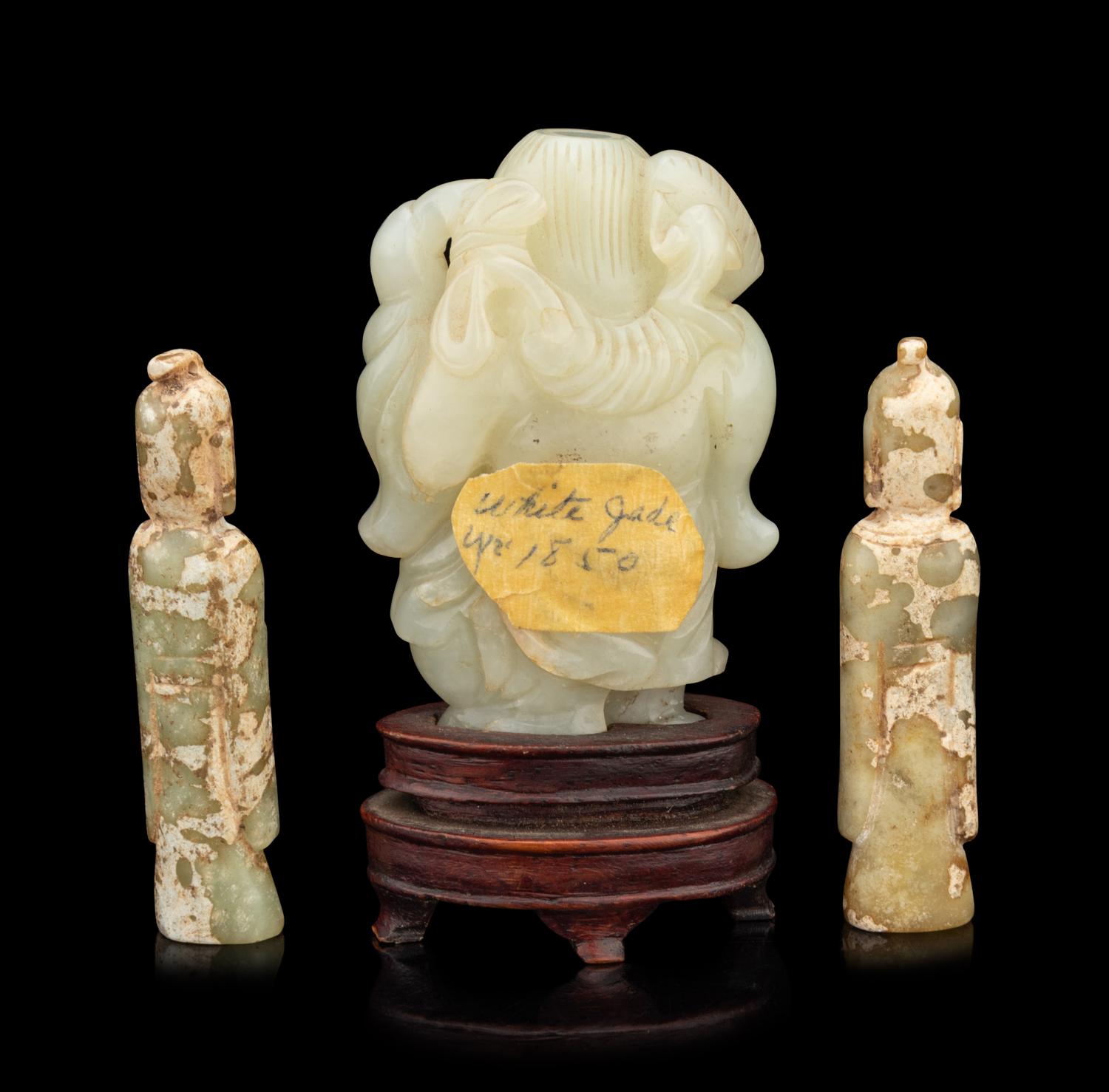 Three Chinese Carved Jade Figures