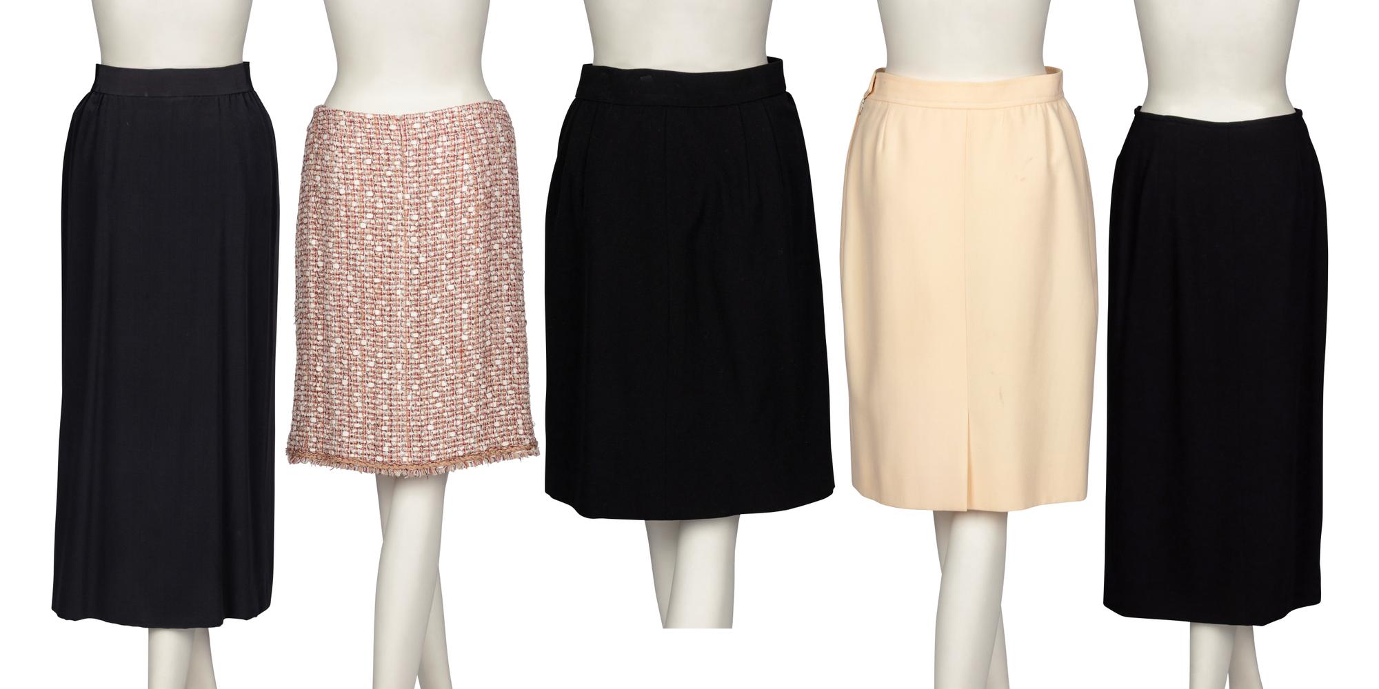 FIVE FRENCH DESIGNER SKIRTS