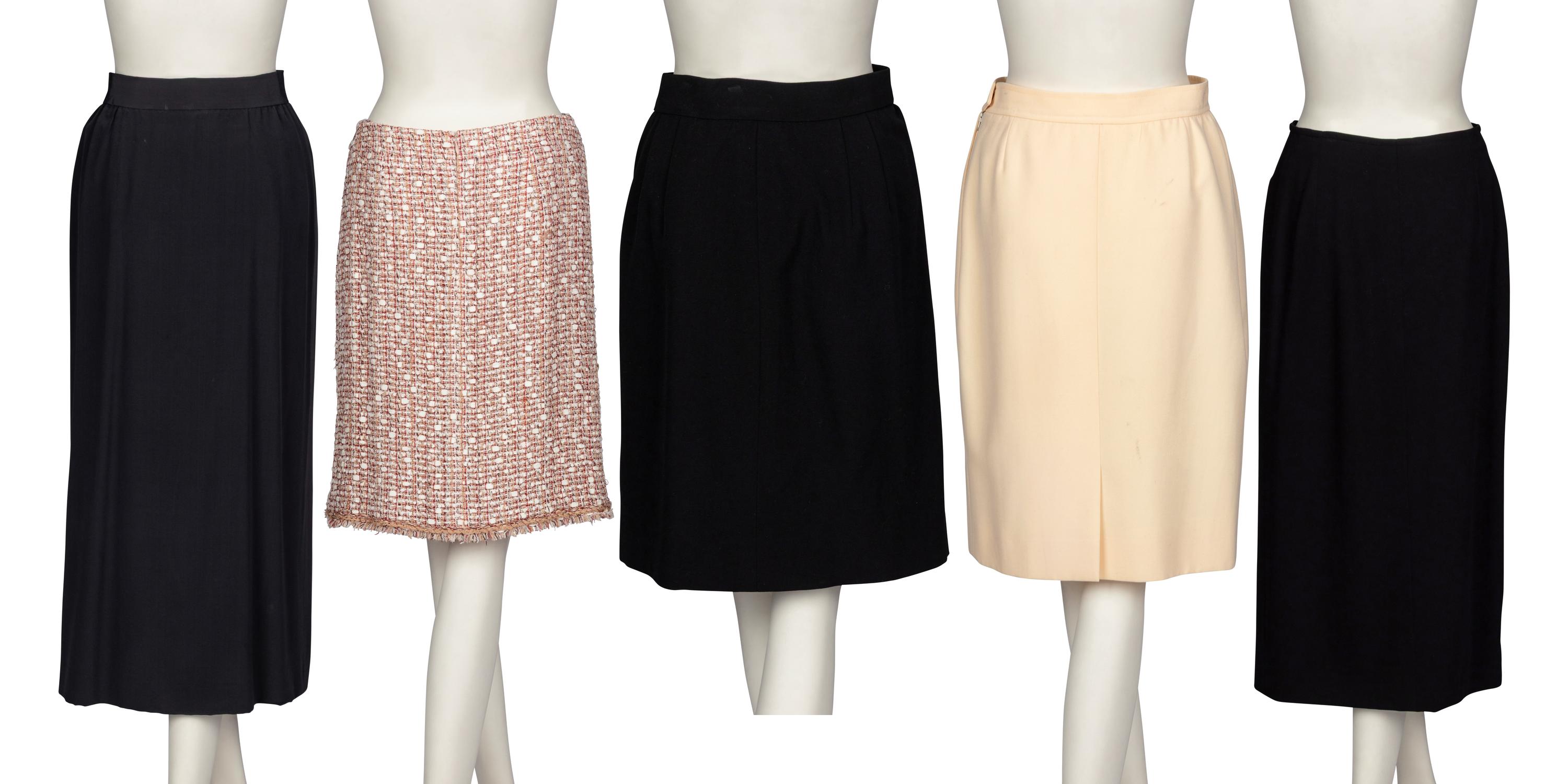 FIVE FRENCH DESIGNER SKIRTS