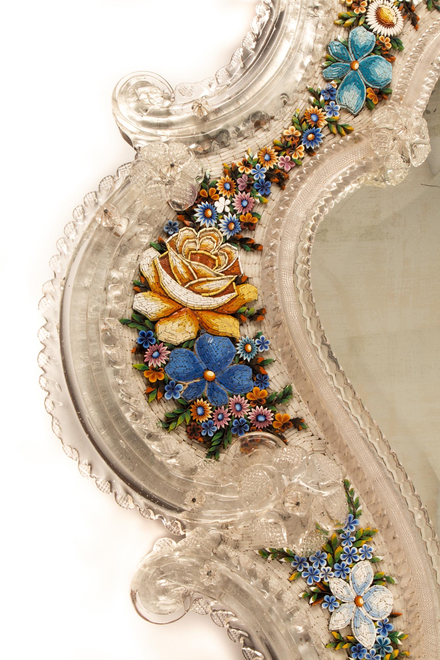 A Venetian Glass and Micro Mosaic Mirror