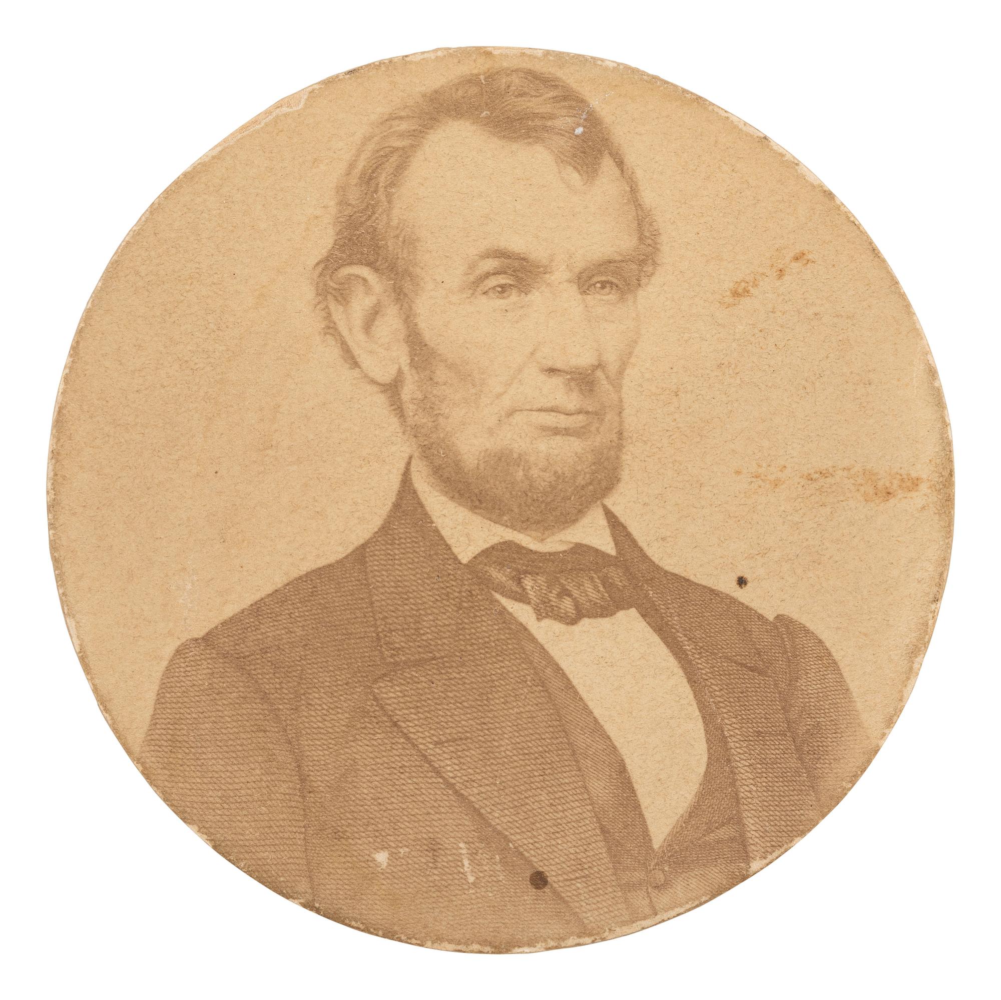 [LINCOLN, Abraham (1809-1865)]. Lincoln and Hamlin 1860 campaign ferrotypes. [ With: ] Miniature portrait of Lincoln.