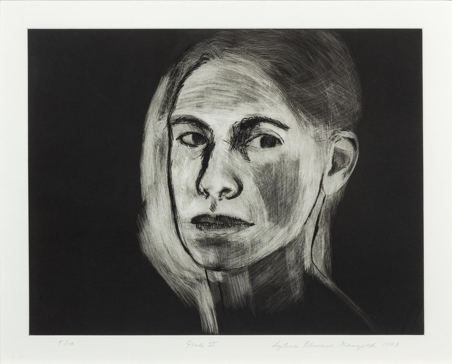 Sylvia Mangold, (American, b. 1938), Self Portrait, State II, 1993