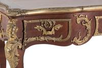 A Louis XV Style Gilt Bronze Mounted Mahogany Bureau Plat