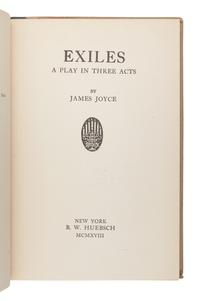 JOYCE, James (1882-1941). Exiles . New York: B. W. Huebsch, 1918.