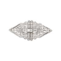 ART DECO, PLATINUM AND DIAMOND DOUBLE CLIP BROOCH