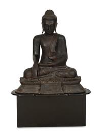 A Large Southeast Asian Bronzed Metal Seated Buddha