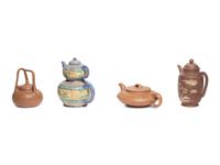 Four Chinese Yixing Zisha Pottery Teapots