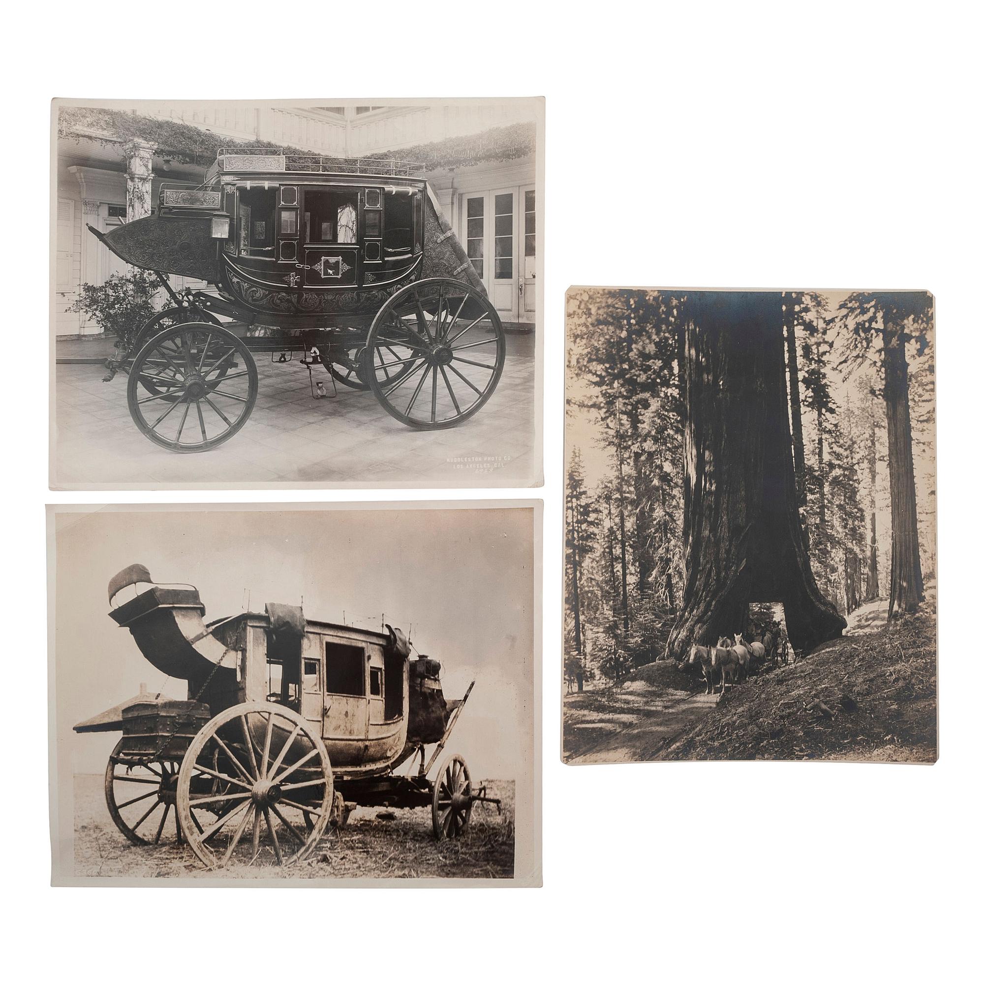 [STAGECOACHES - CALIFORNIA]. A group of photographs related to Captain Banning, his overland stagecoach line, and Los Angeles, with images by C.C. Pierce, comprising: