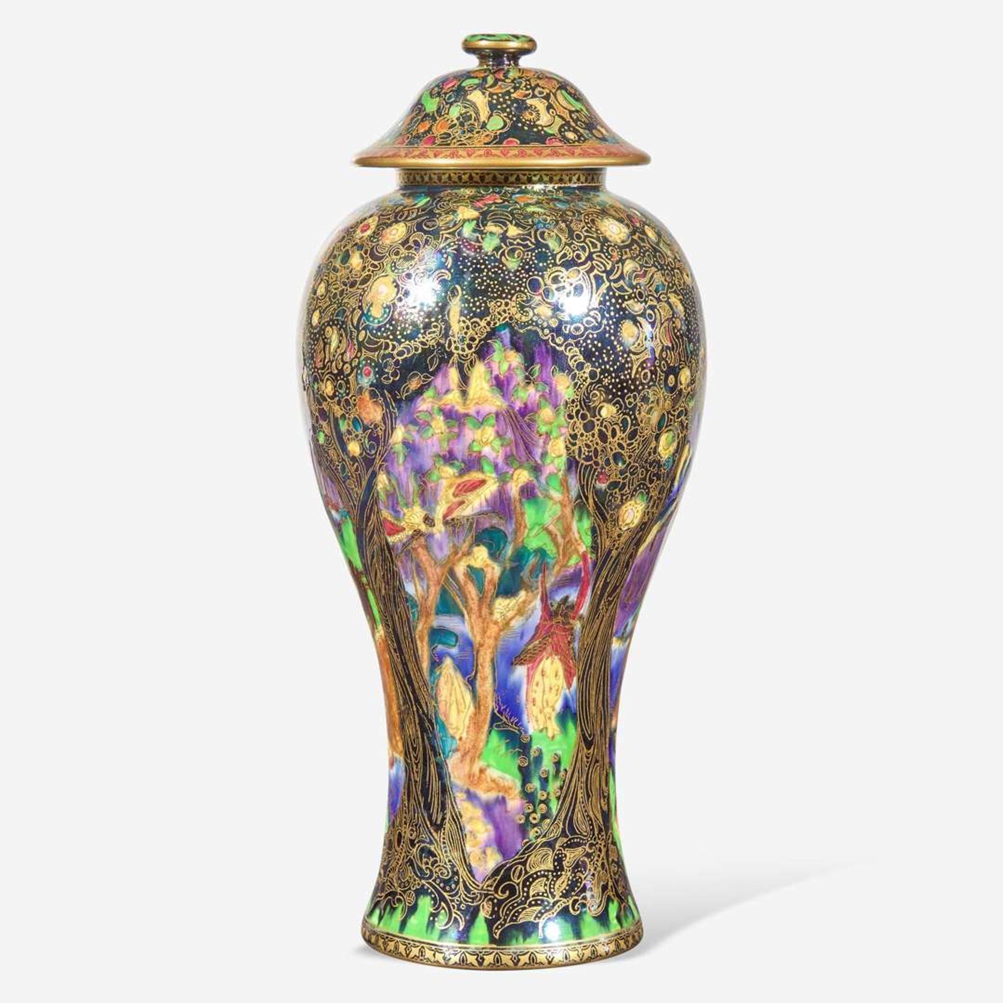 A Wedgwood Fairyland Lustre Vase and Cover UK, circa 1920