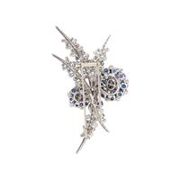 FRENCH, DIAMOND AND SAPPHIRE FLOWER BROOCH