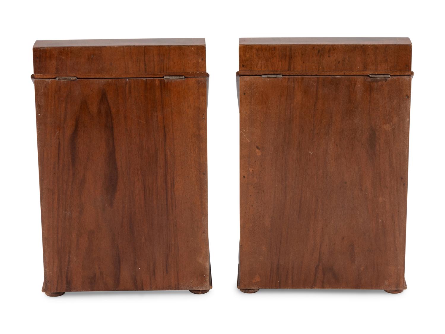 A Pair of George III Style Inlaid Mahogany Cutlery Boxes
