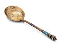 A Russian Shaded Enamel Silver Spoon
